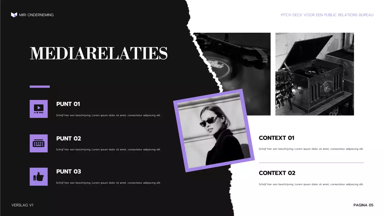 presentatie paars modern agentschap