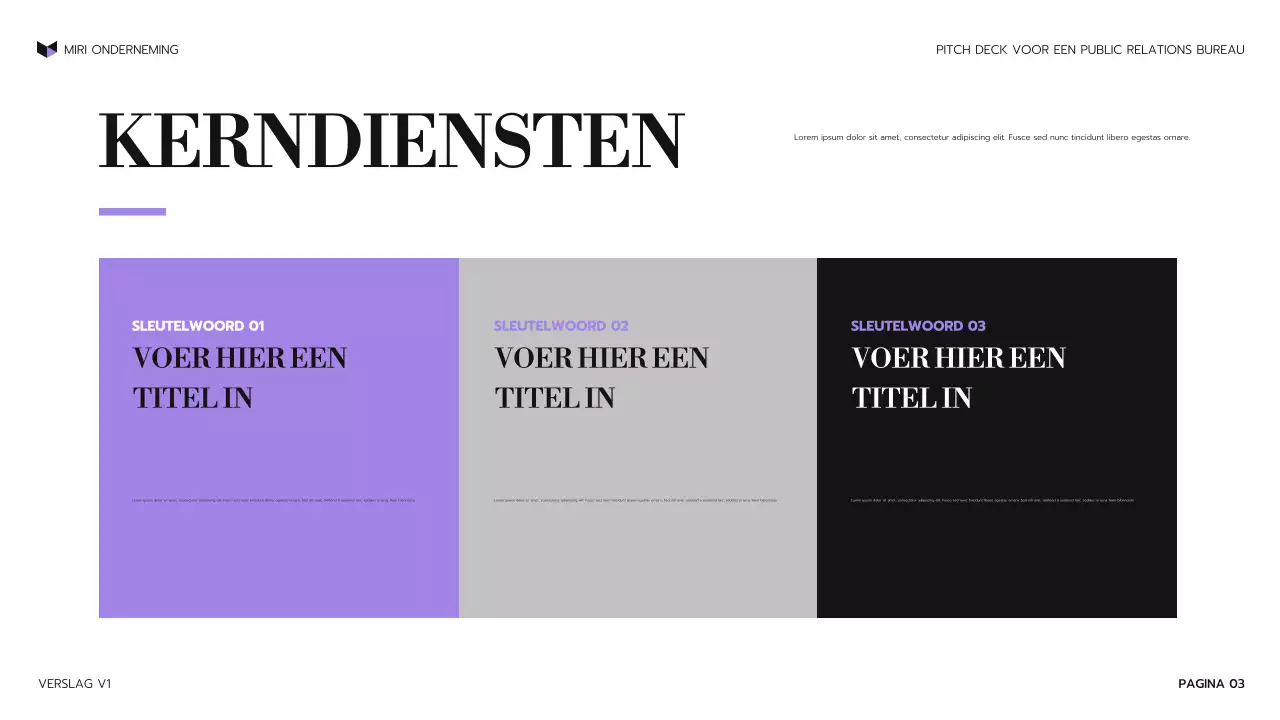 presentatie paars modern agentschap