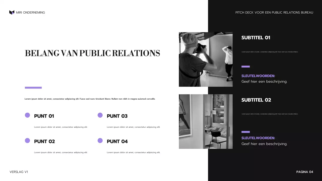 presentatie paars modern agentschap
