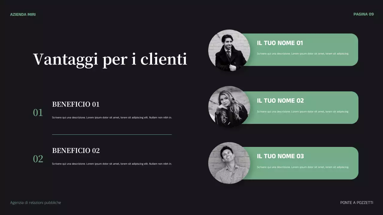 pitch aziendale verde astratto