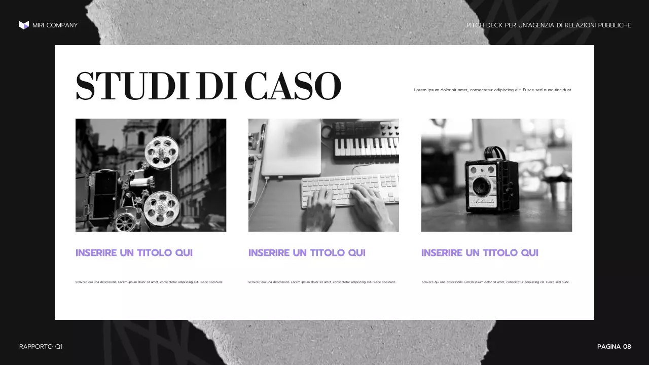 presentazione di un'agenzia moderna di colore viola