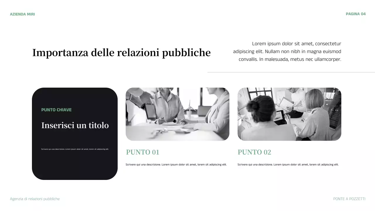 pitch aziendale verde astratto