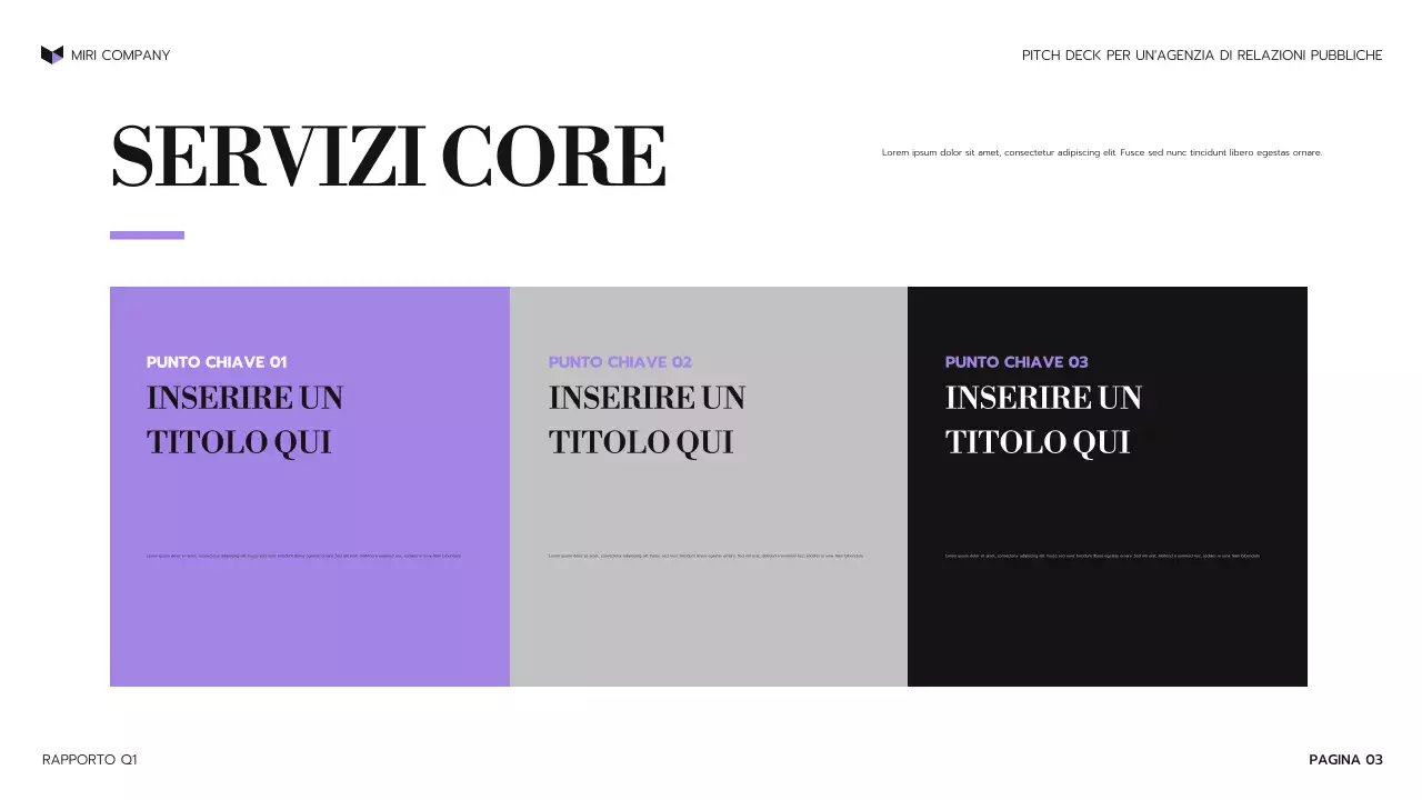 presentazione di un'agenzia moderna di colore viola