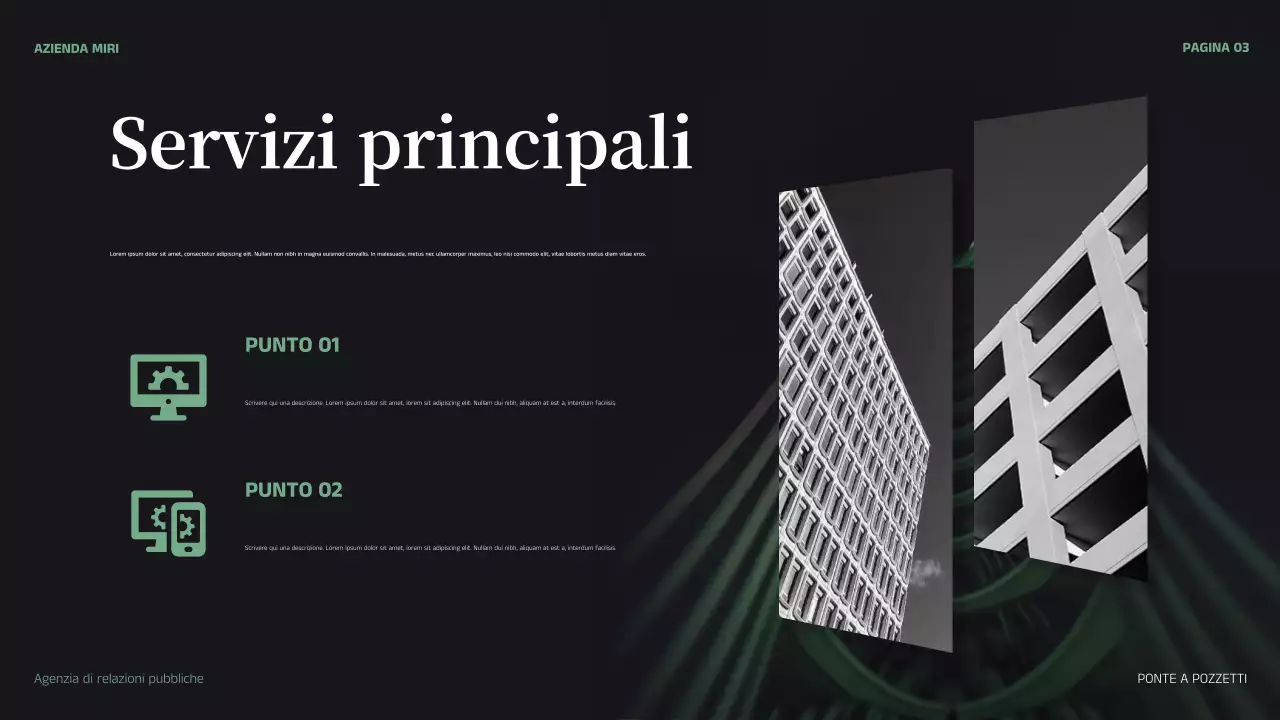 pitch aziendale verde astratto