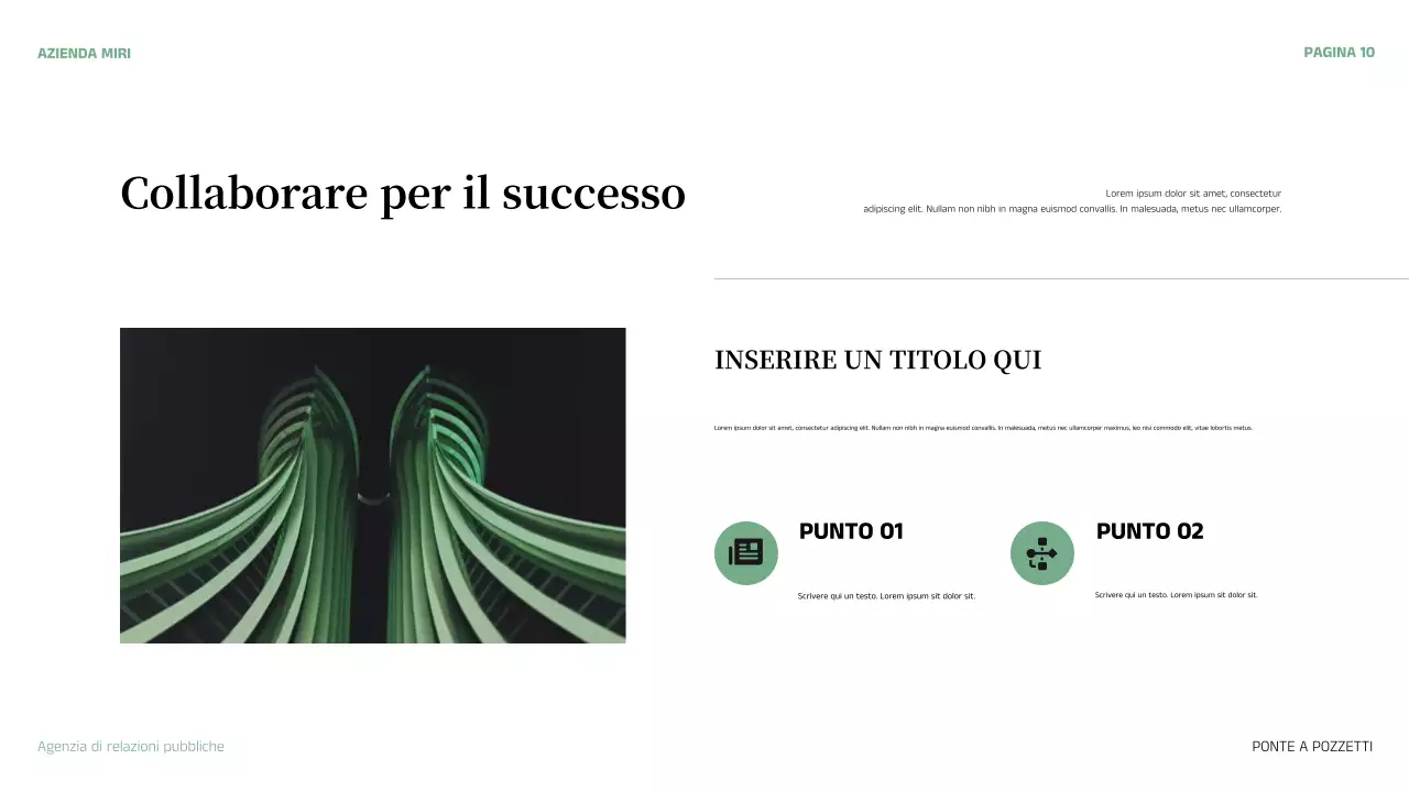 pitch aziendale verde astratto