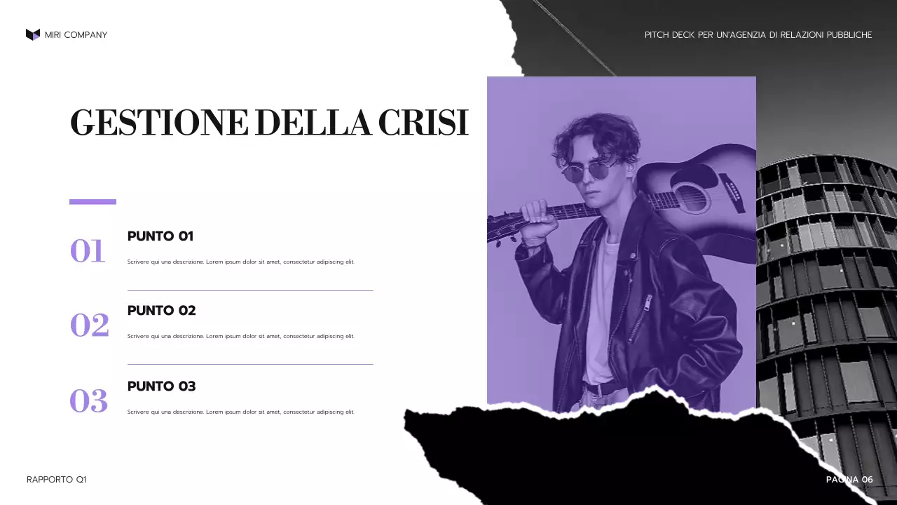 presentazione di un'agenzia moderna di colore viola