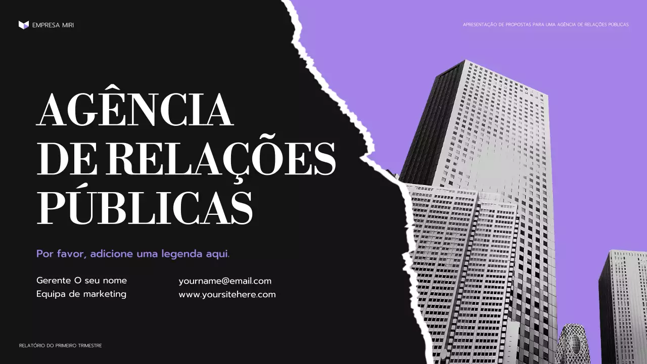 apresentação de agência moderna púrpura
