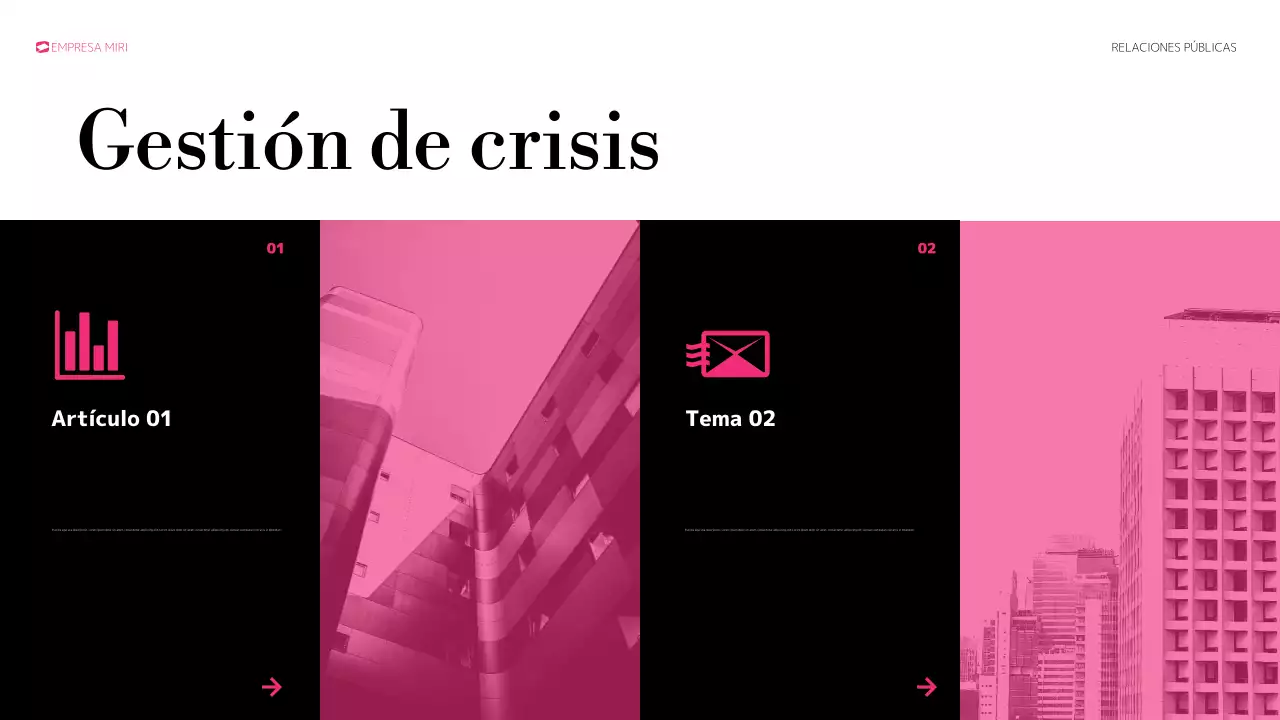 informe de prensa en negrita rosa