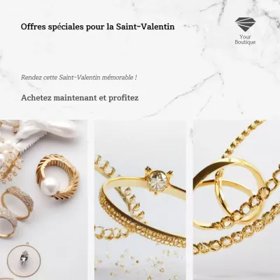 Bijoux élégants en beige et or Promotion produit spécial Saint-Valentin