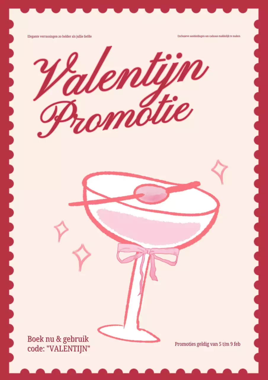 Vintage Valentijnsdag promotieposter