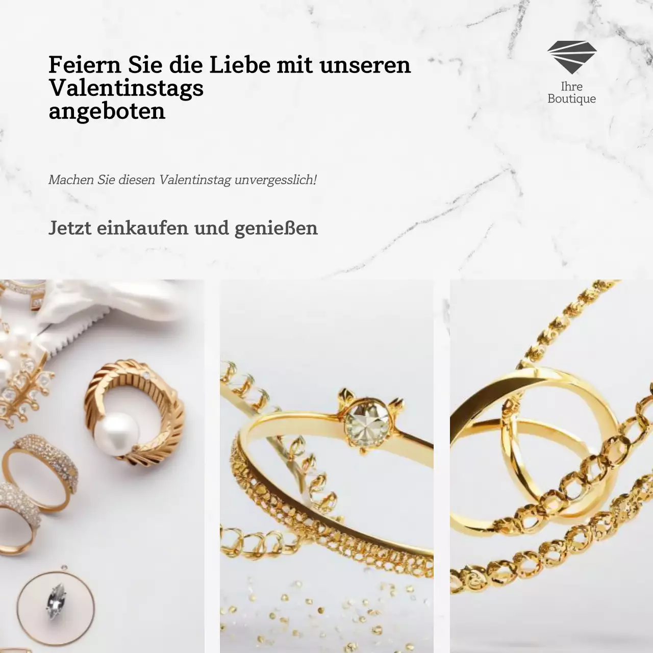 Beige und Gold Eleganter Schmuck Valentinstag Sonderangebot