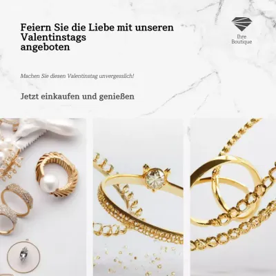 Beige und Gold Eleganter Schmuck Valentinstag Sonderangebot