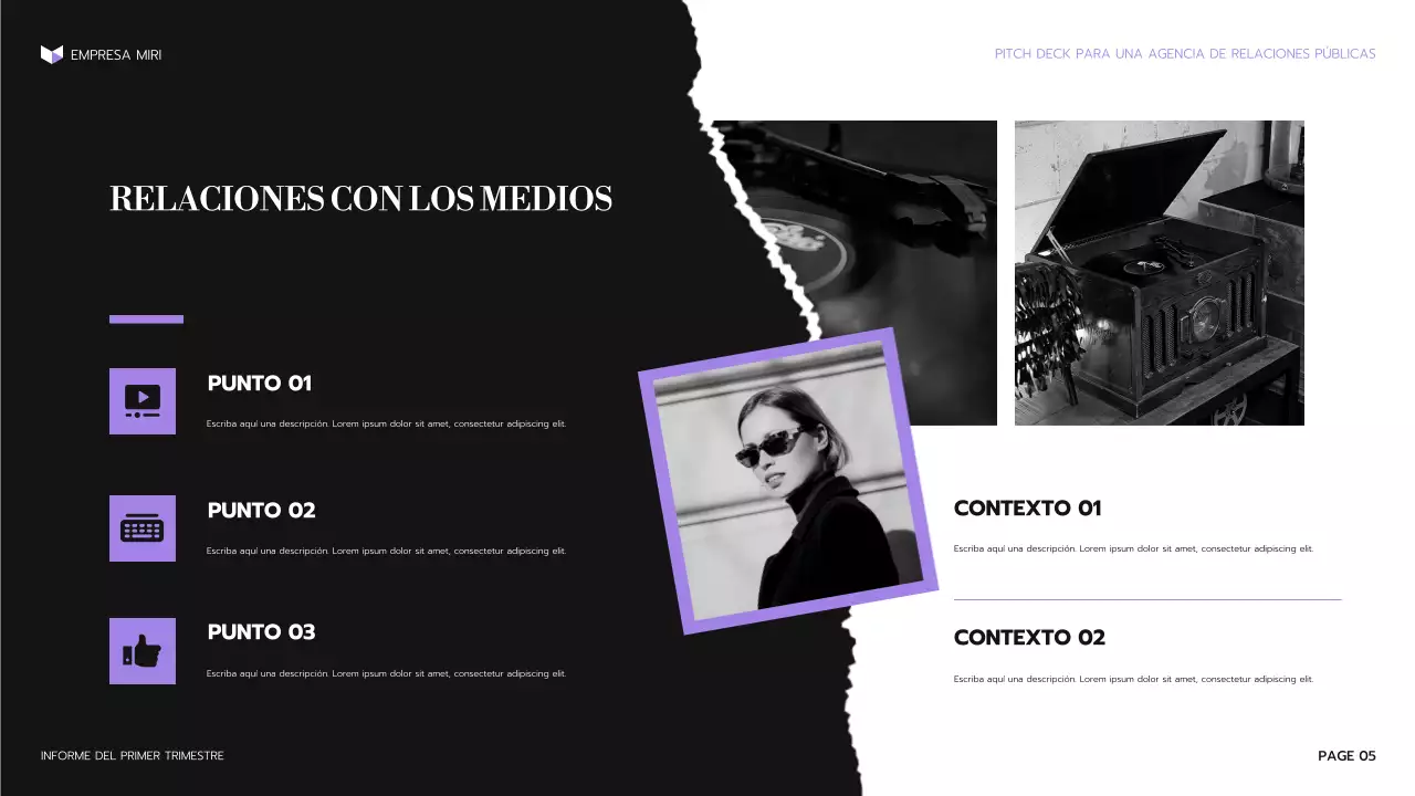 presentación de la agencia moderna púrpura