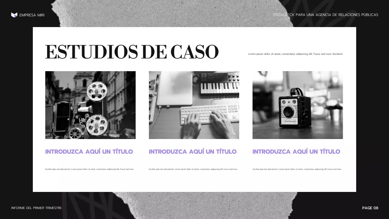 presentación de la agencia moderna púrpura