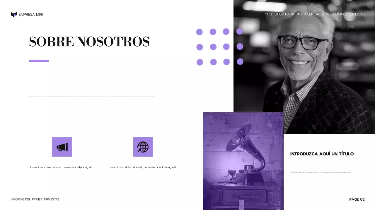 presentación de la agencia moderna púrpura