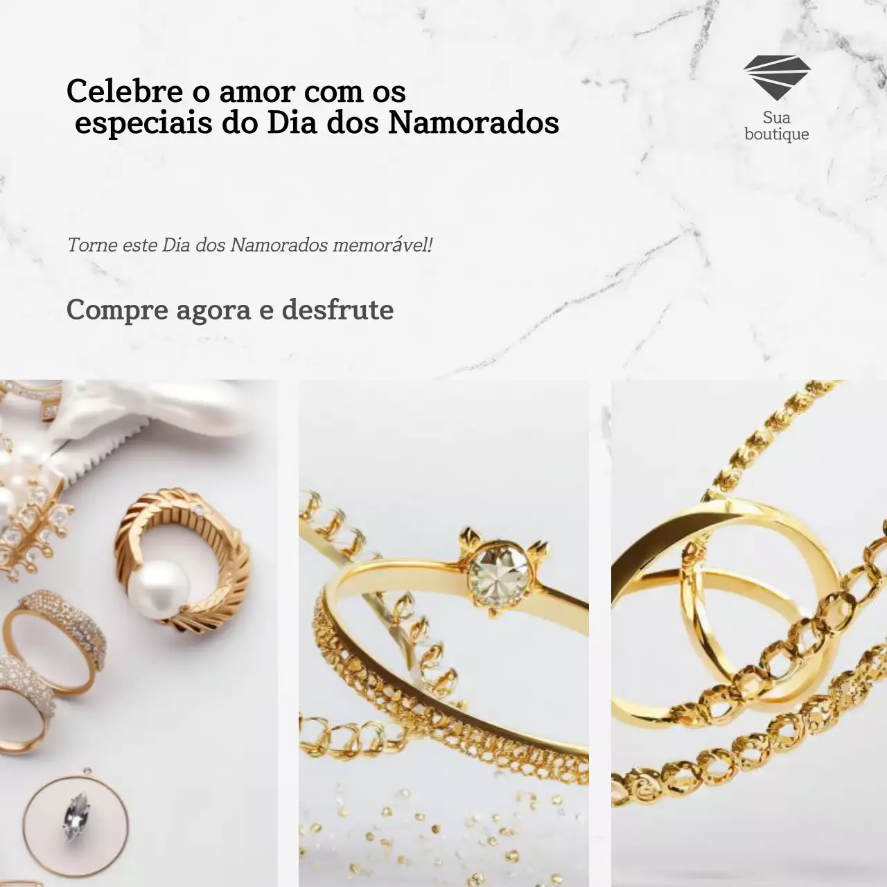 Joalharia elegante bege e dourada Promoção especial do dia dos namorados