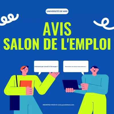 annonce d'un salon de l'emploi moderne bleu et vert