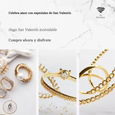 Beige y oro Elegante joyería Día de San Valentín Promoción especial de productos