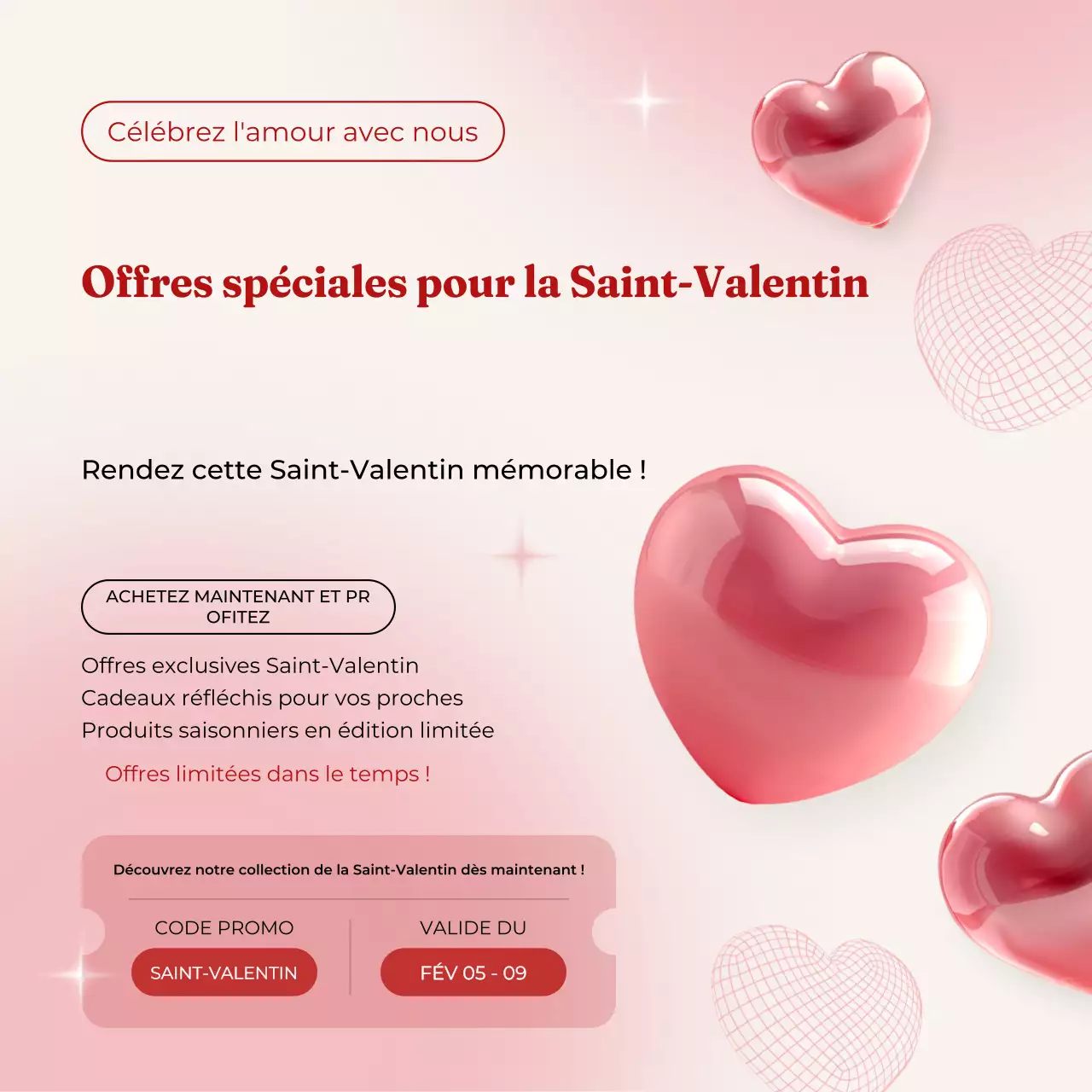 Gradient Pink White Valentine Promotional Instagram Post