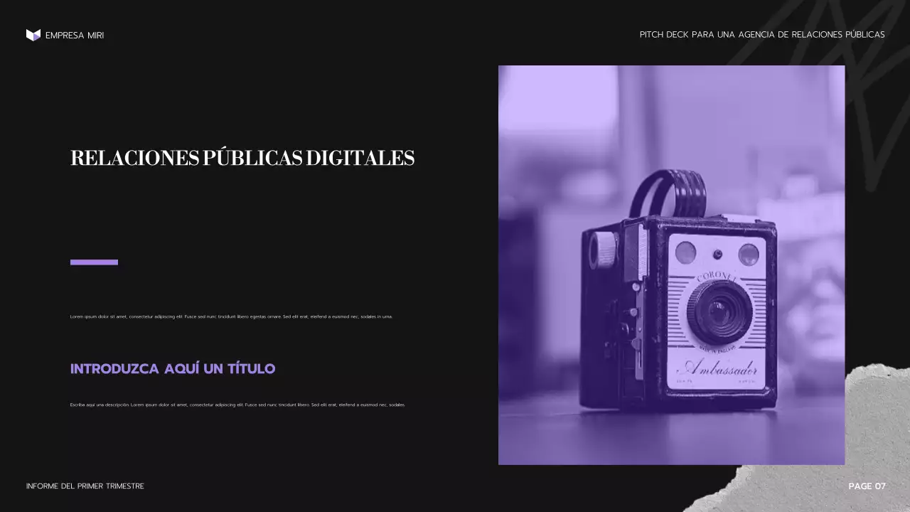 presentación de la agencia moderna púrpura