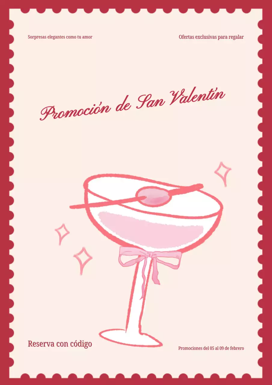 Cartel promocional vintage de San Valentín