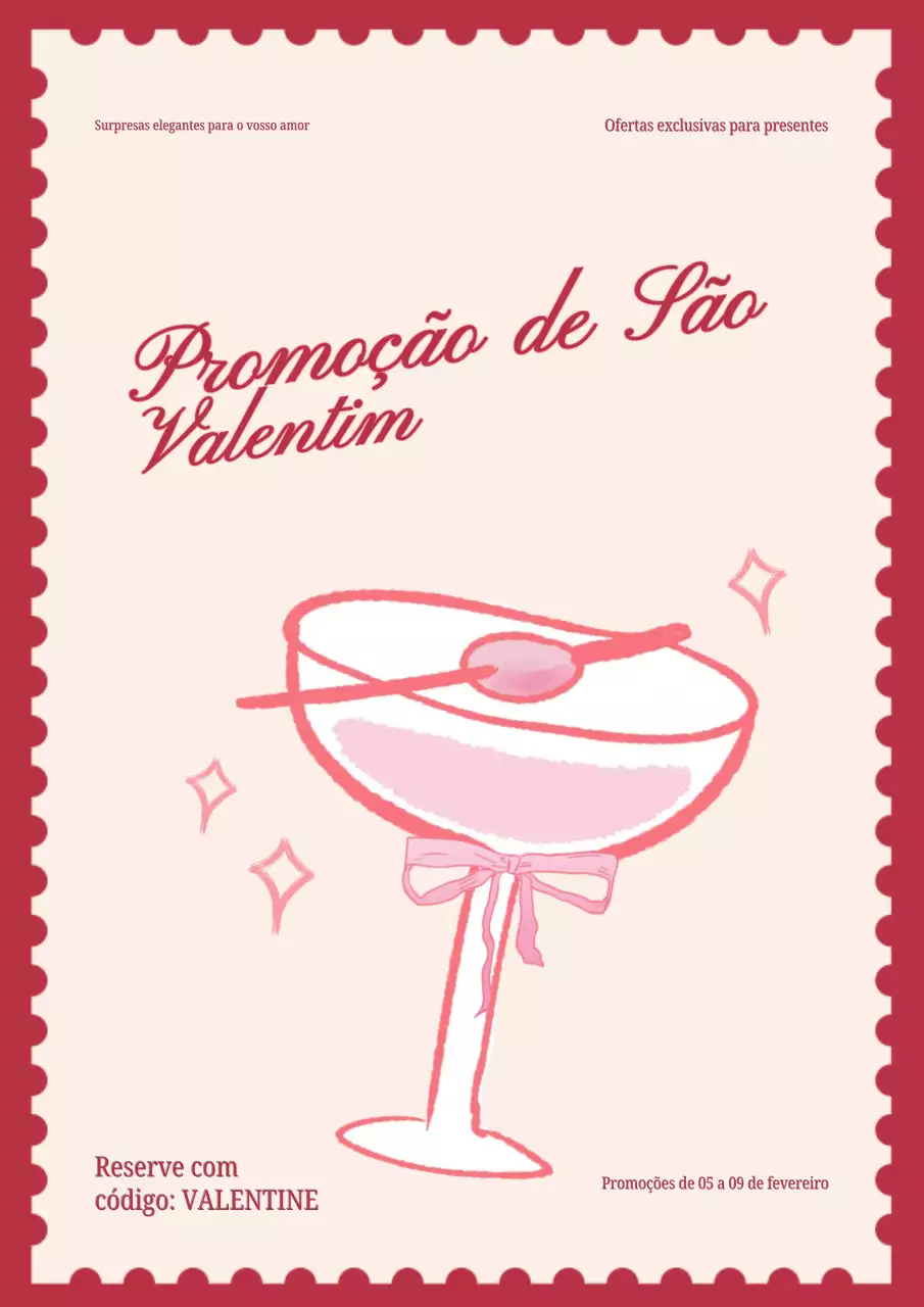 Cartaz promocional vintage do Dia dos Namorados