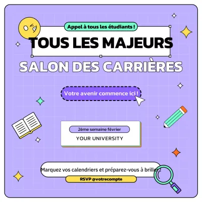 invitation moderne à la carrière en violet