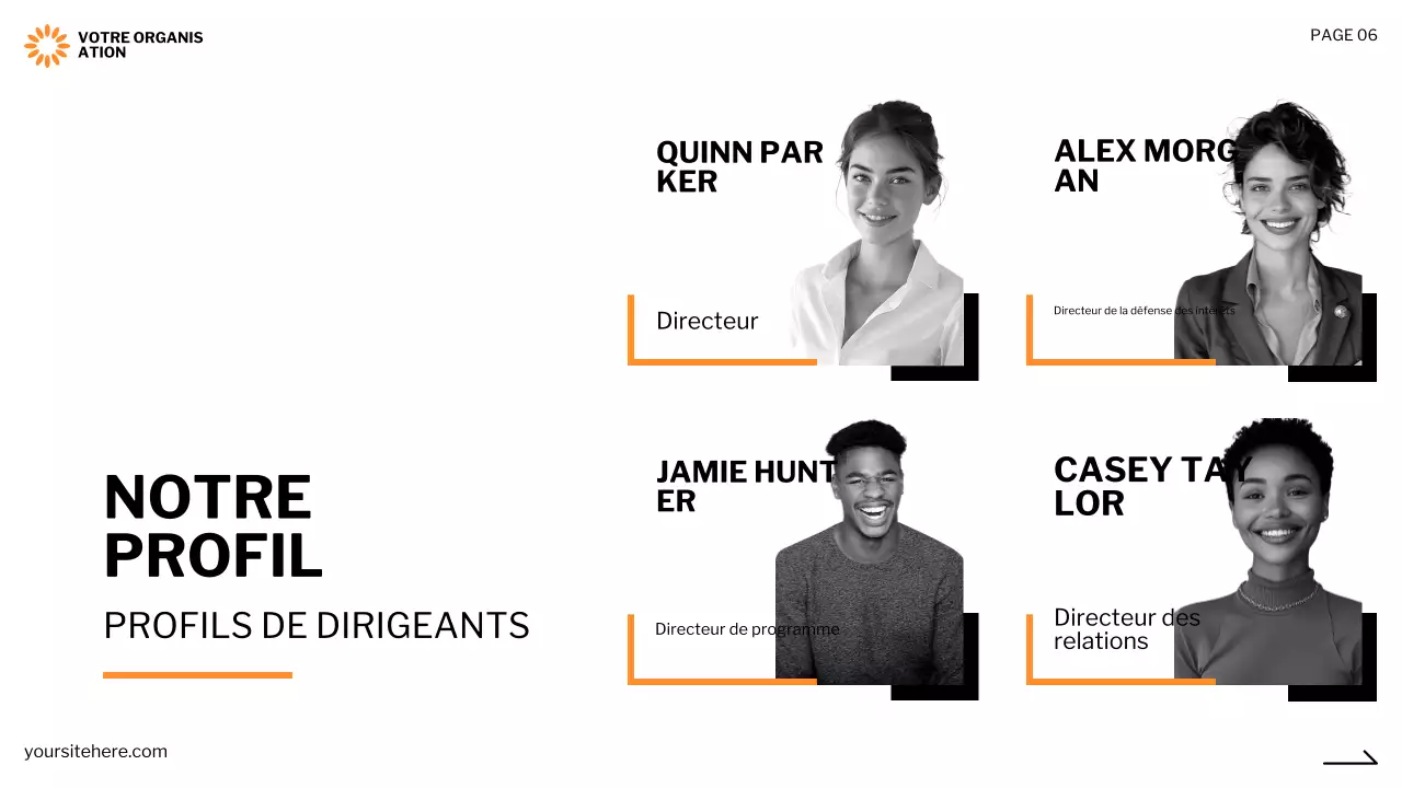 présentation moderne noire sans but lucratif