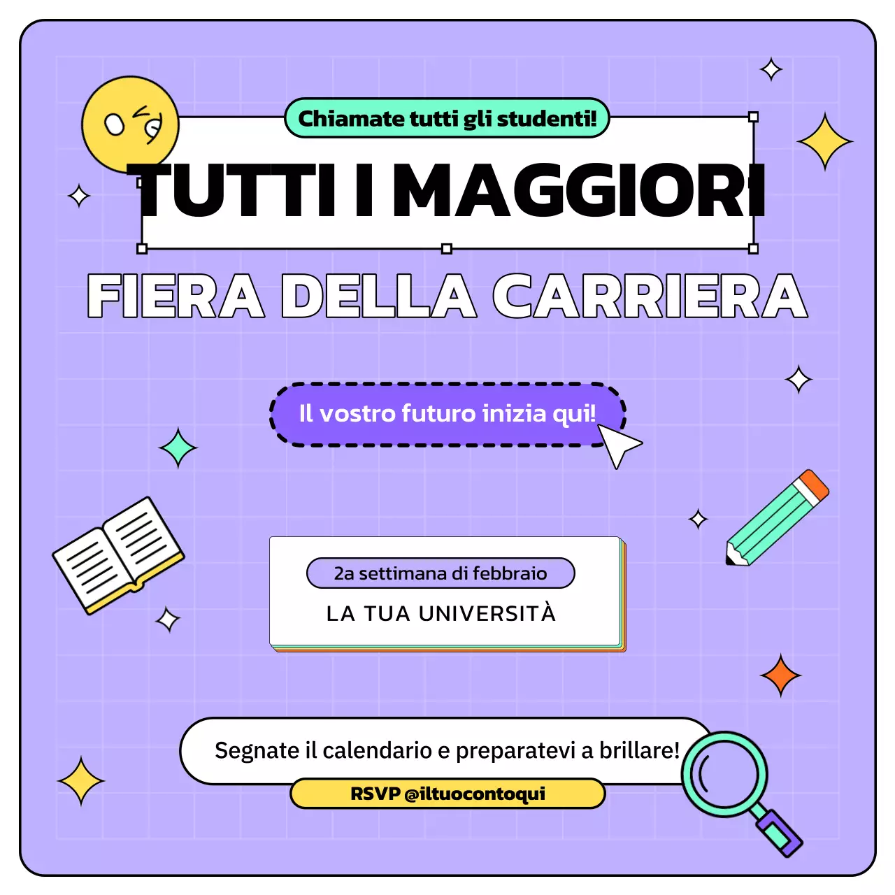 invito alla carriera moderno e viola