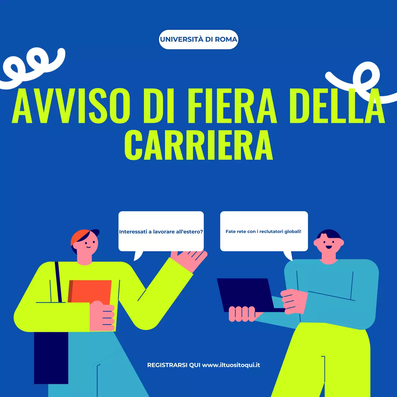 annuncio della fiera della carriera moderna blu e verde