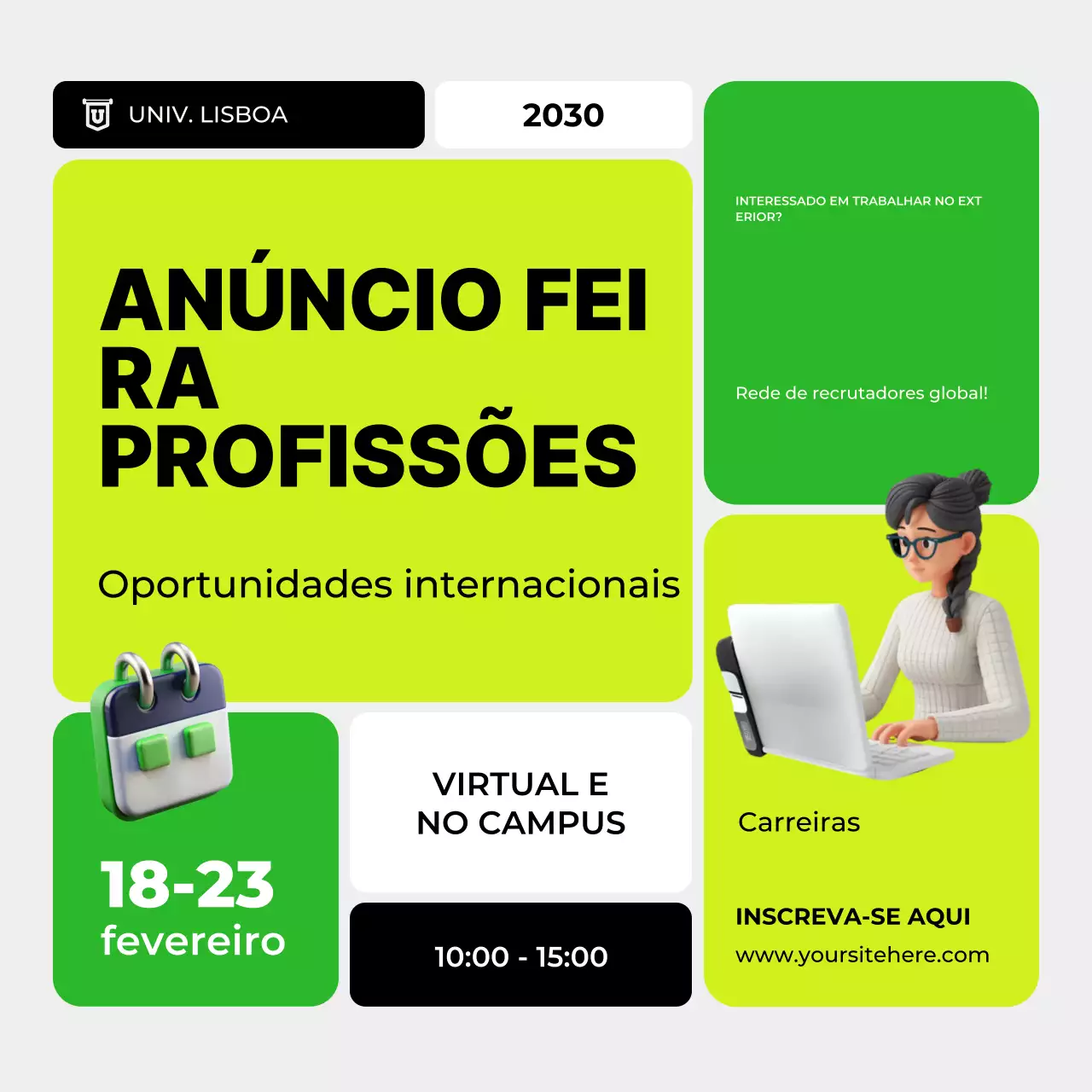 anúncio de carreira "green modern