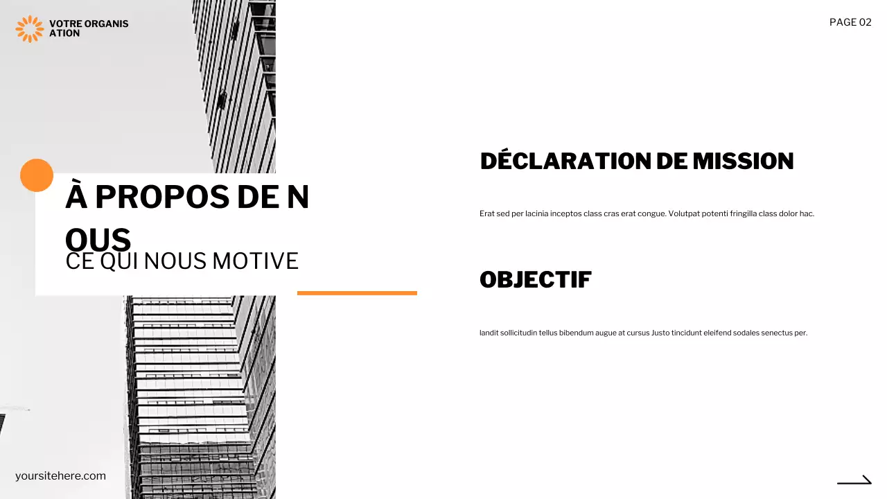 présentation moderne noire sans but lucratif