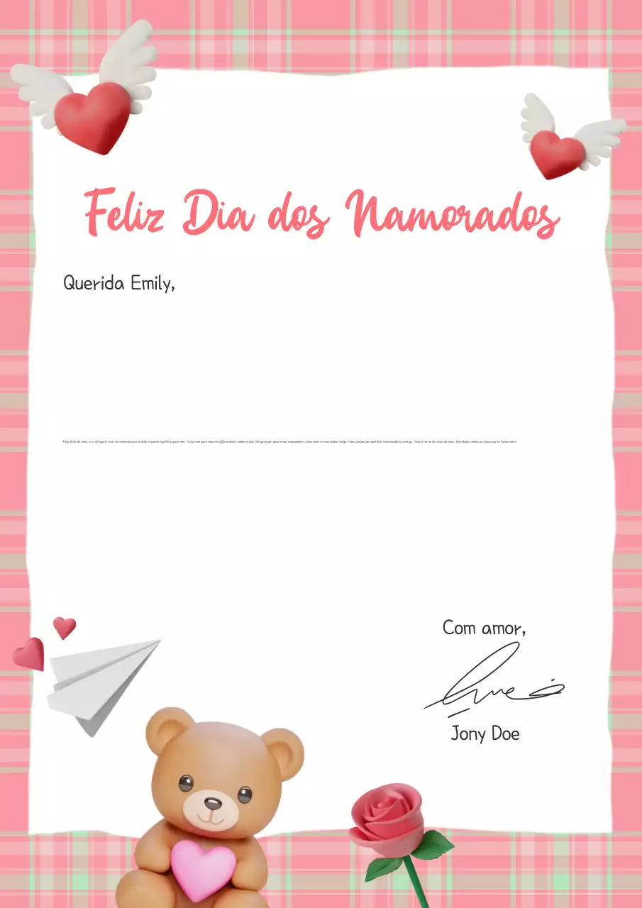 rosa amor romântico carta do dia dos namorados