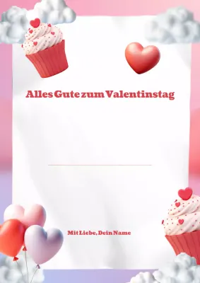 Roter und rosa Valentinsbrief 3D