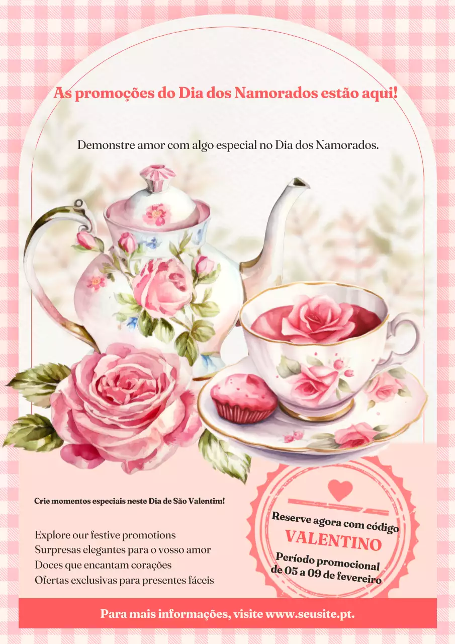 promoção valentine vintage cor-de-rosa