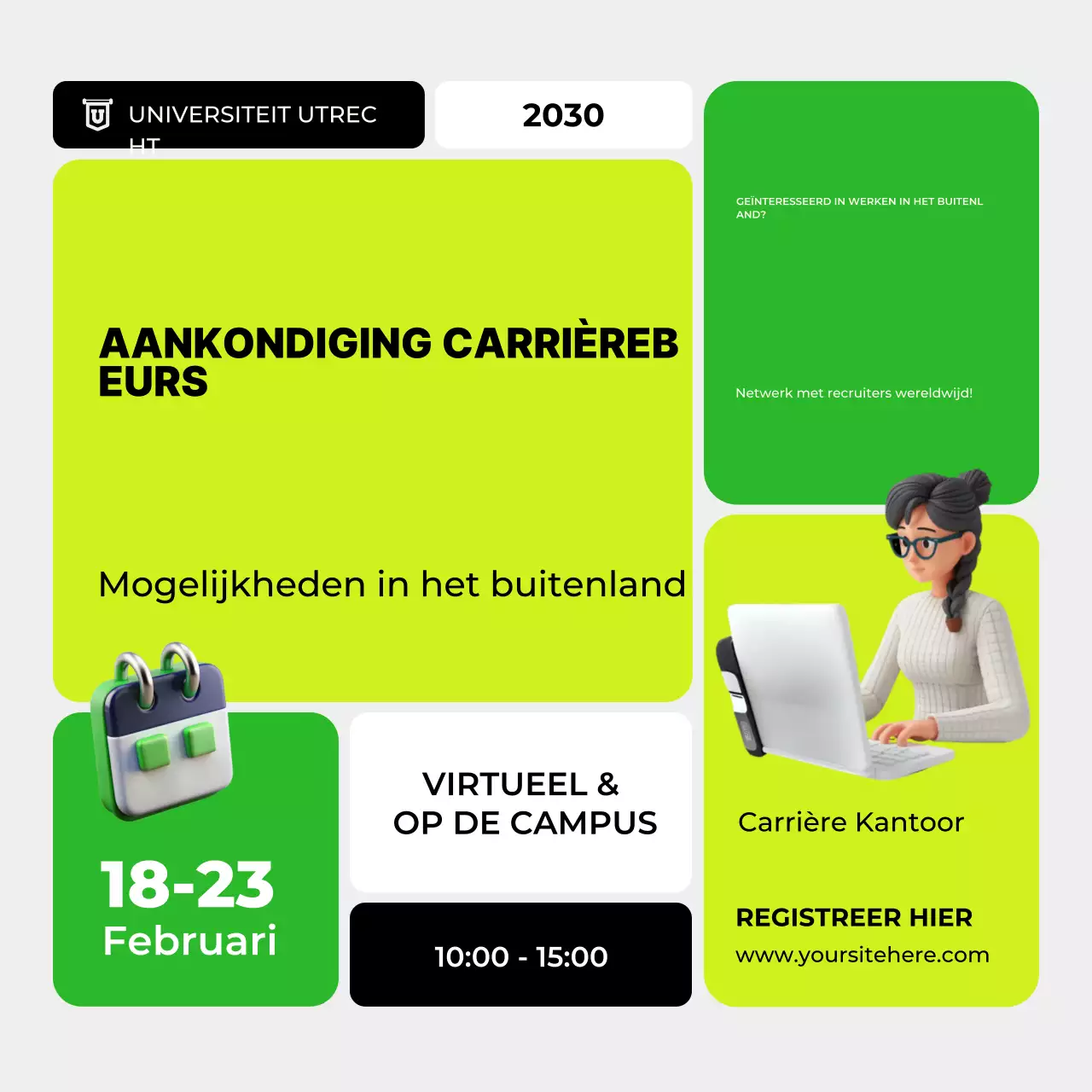 groene moderne carrière aankondiging