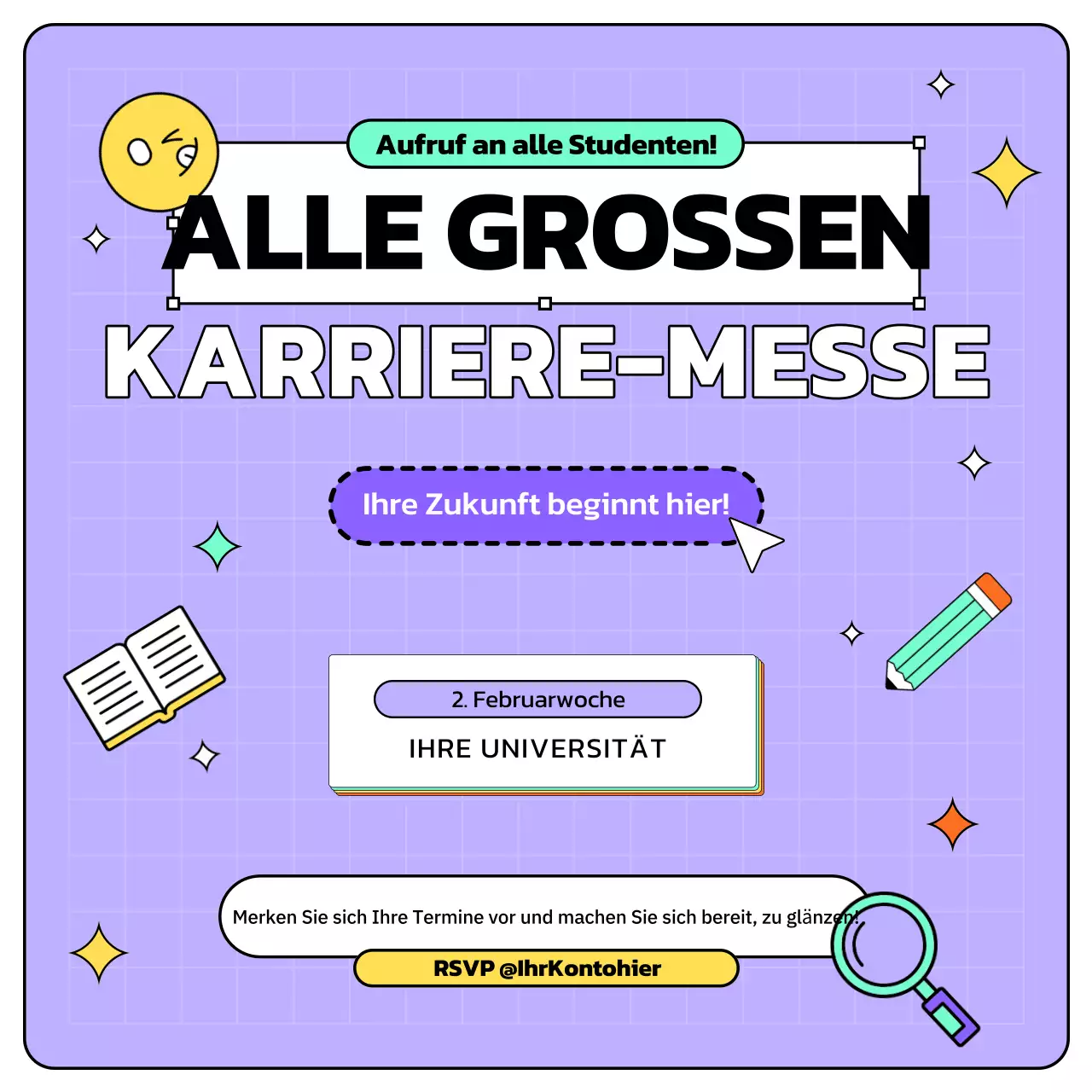 lila moderne Karriere Einladung