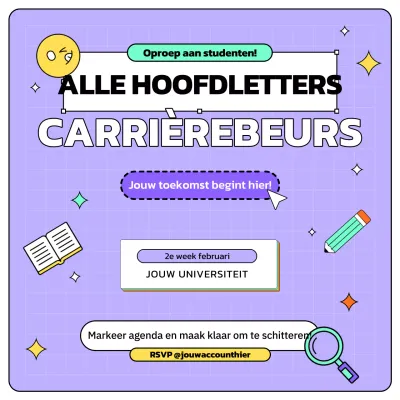 Paarse moderne carrière uitnodiging