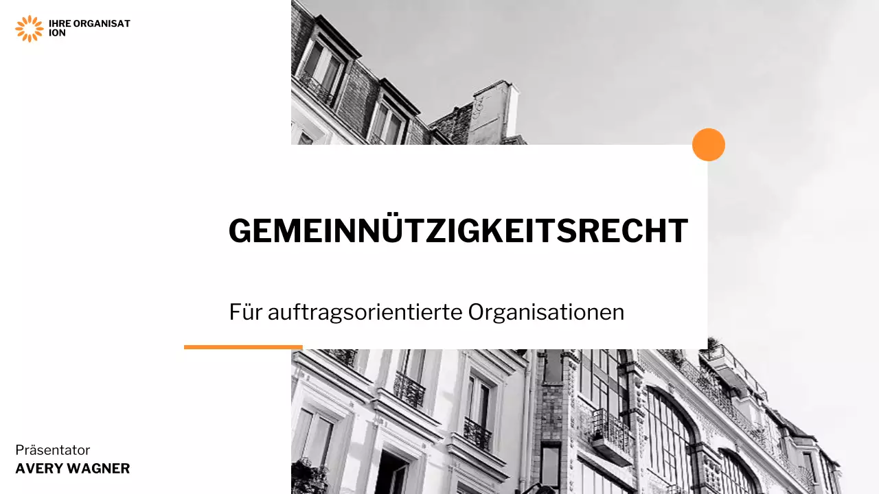 schwarze moderne gemeinnützige Präsentation