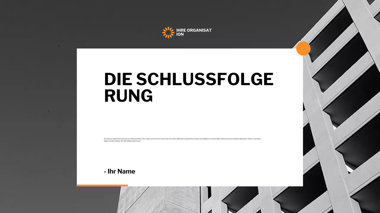 schwarze moderne gemeinnützige Präsentation