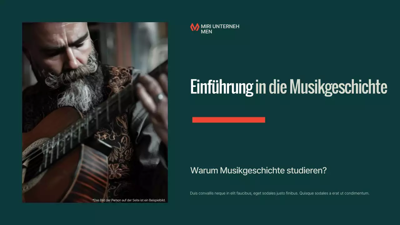 Teal Vortrag Moderne Musik Präsentation