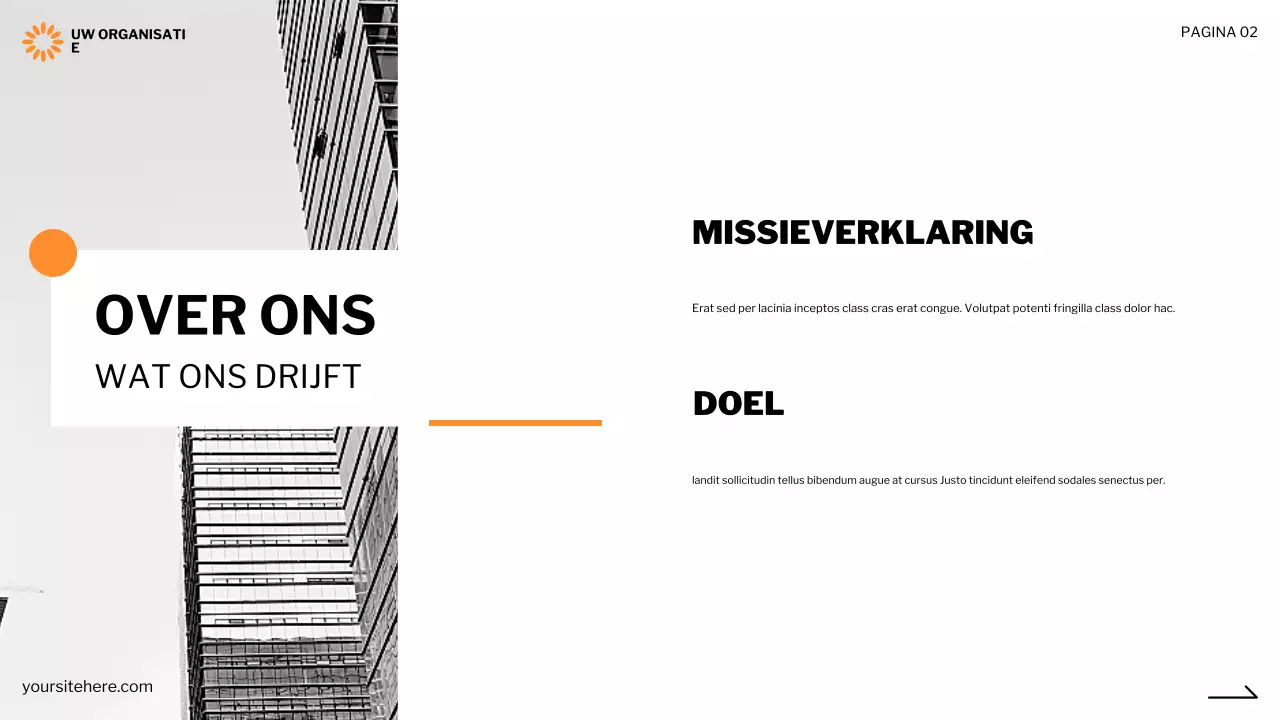 zwart modern non-profit presentatie