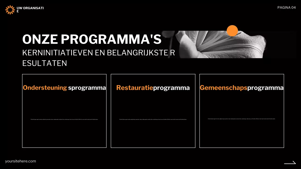 zwart modern non-profit presentatie