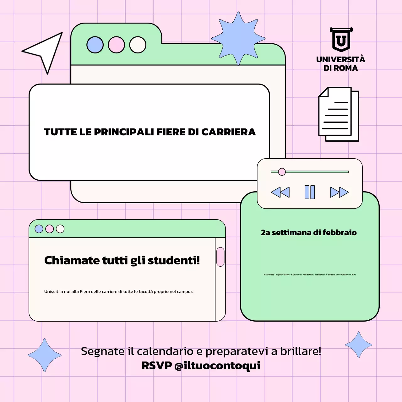 invito a un evento in carriera moderno e rosa