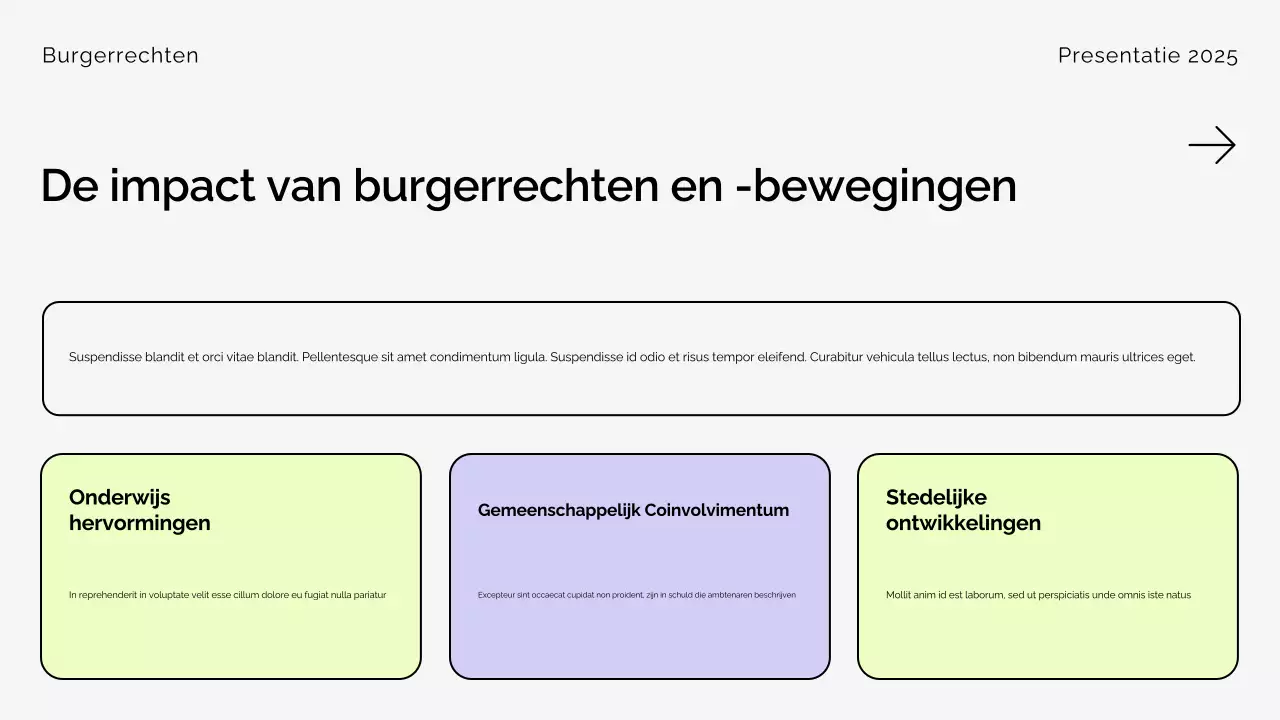 Presentatie over de beige moderne burgerrechtenbeweging