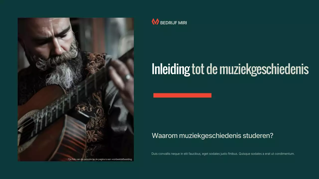 Teal Moderne Muziek Lezing