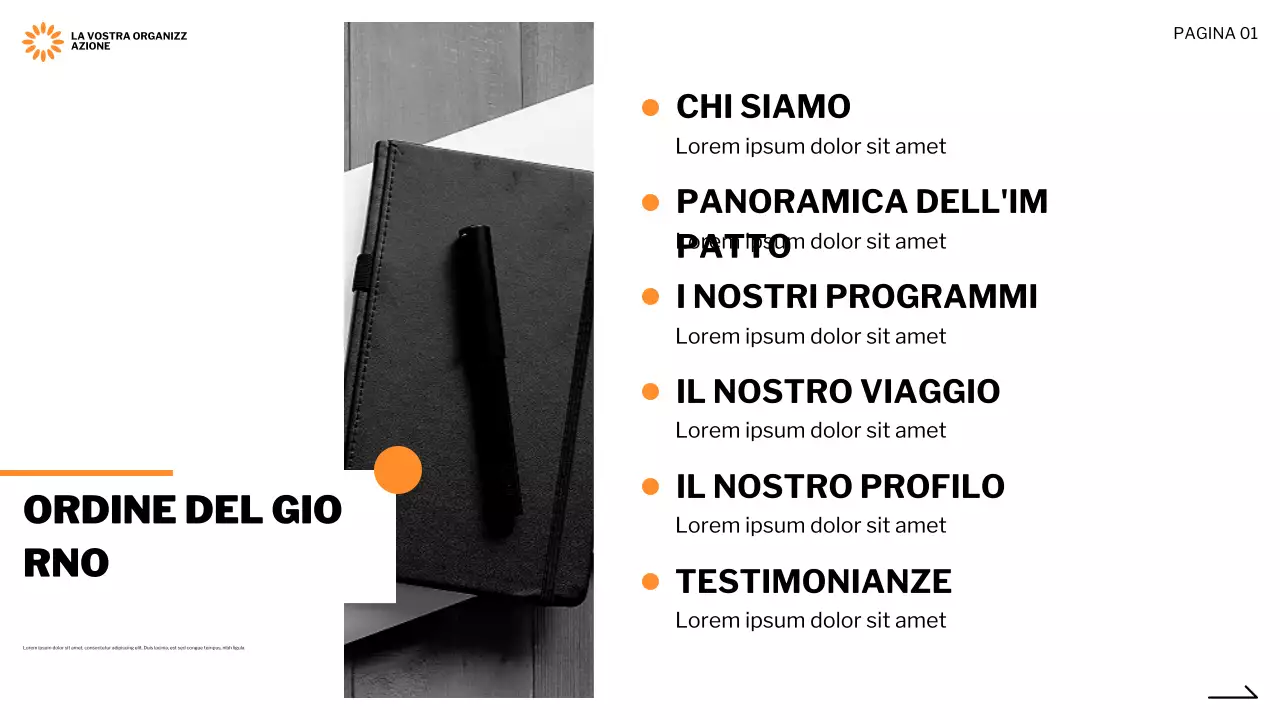 nero moderno senza scopo di lucro presentazione