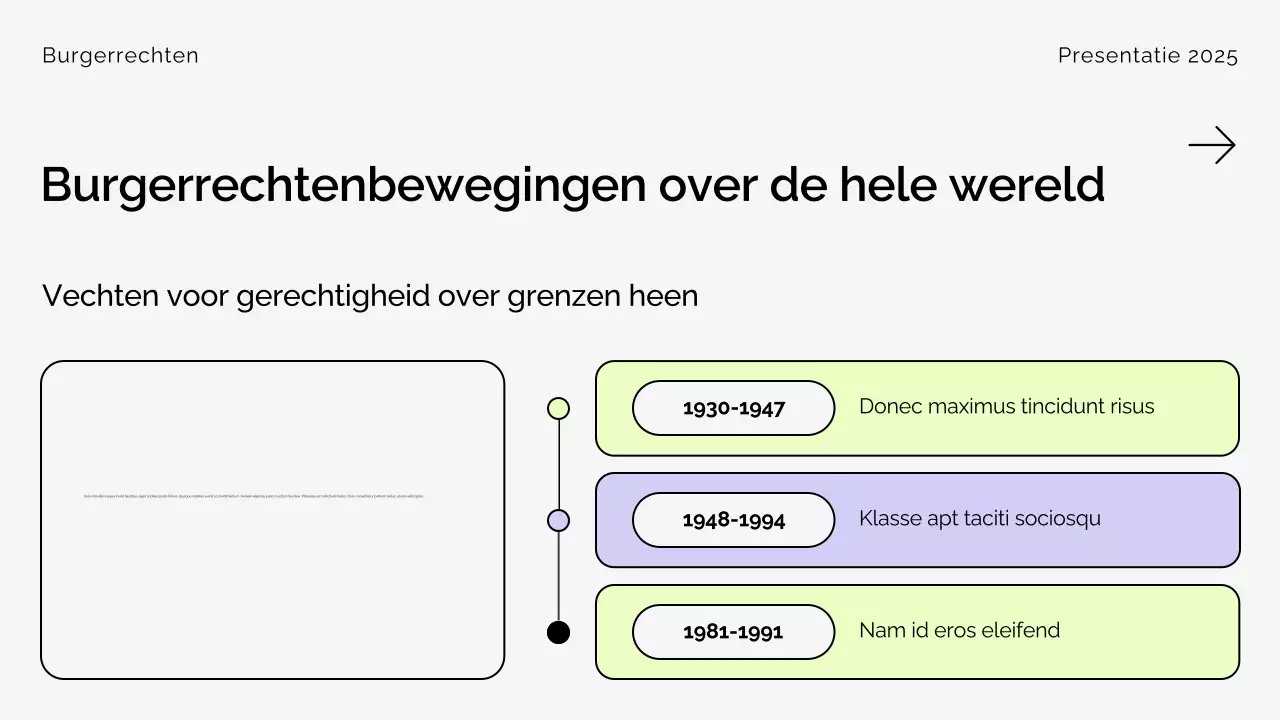 Presentatie over de beige moderne burgerrechtenbeweging