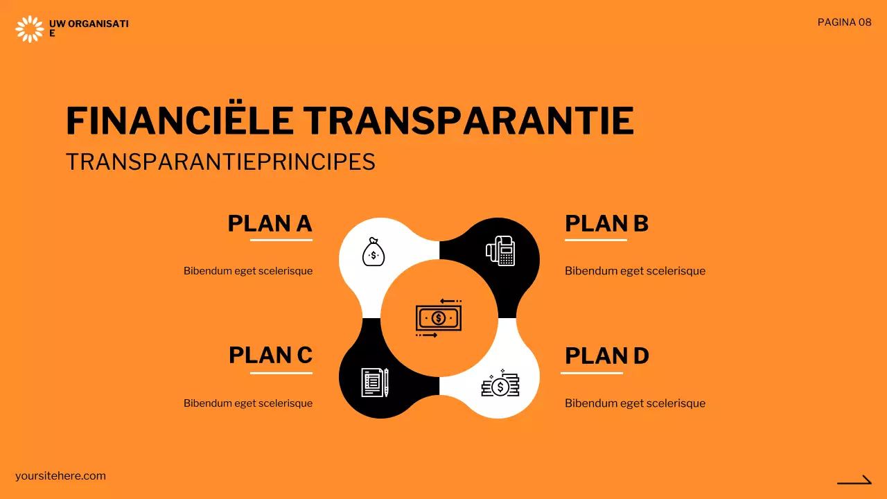 zwart modern non-profit presentatie