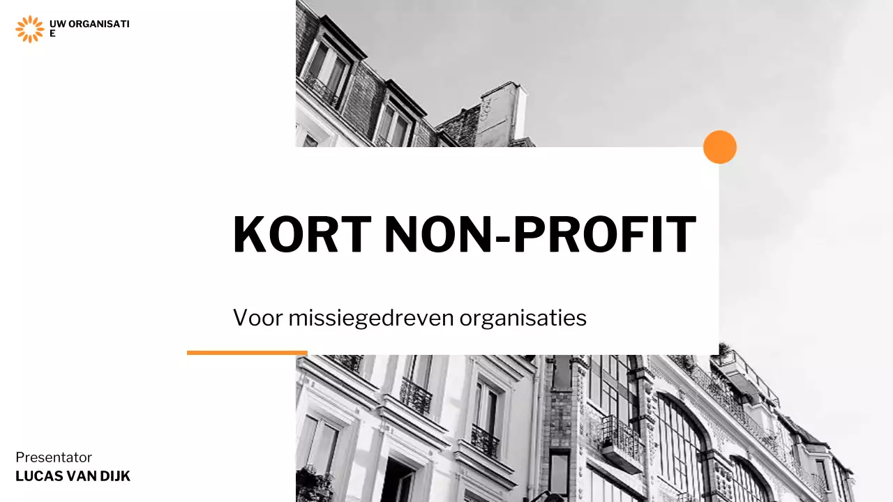 zwart modern non-profit presentatie